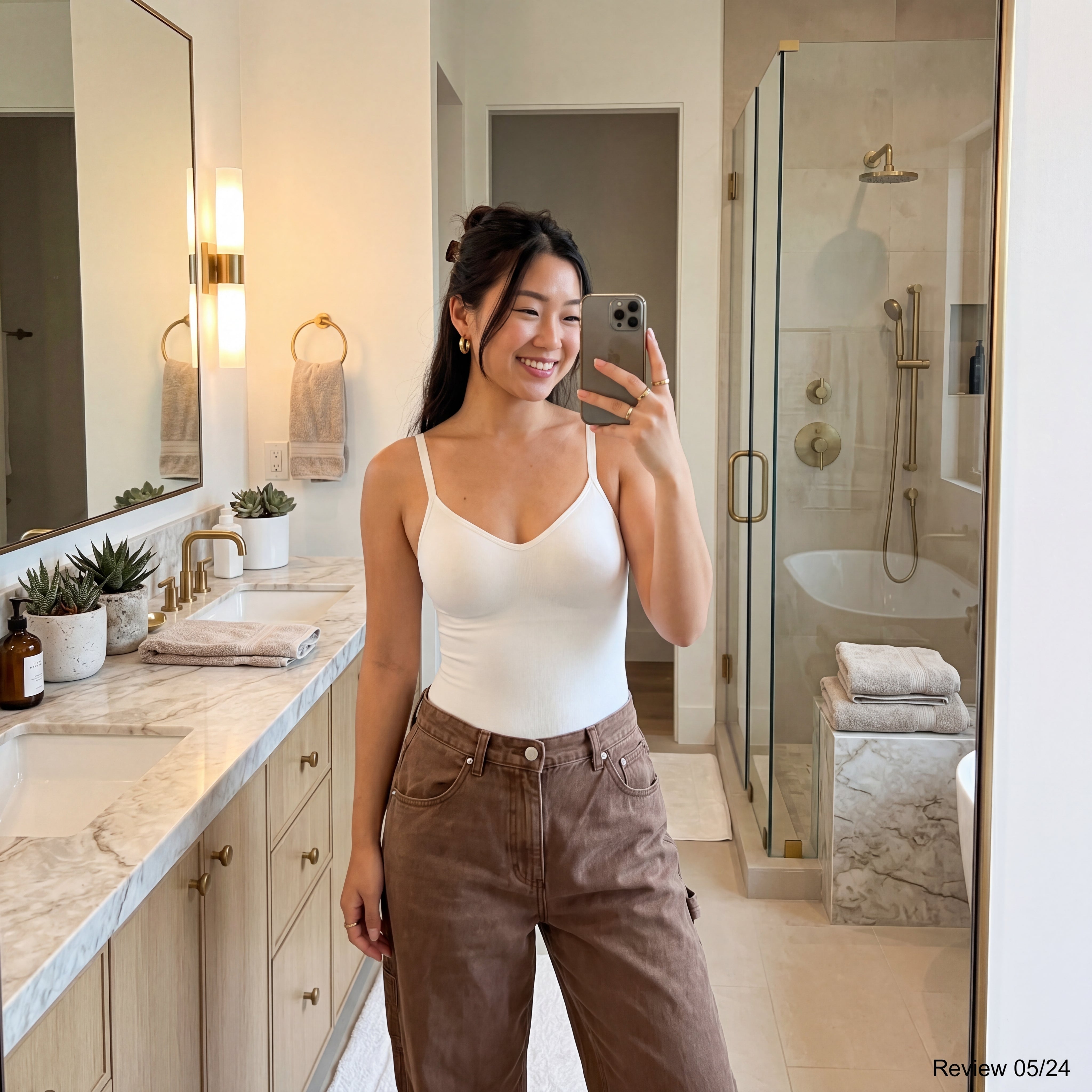 Customer wearing shapewear